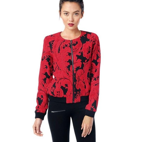 Parker Jackets & Blazers - Parker Red Maverick Brocade Bomber Jacket - Small